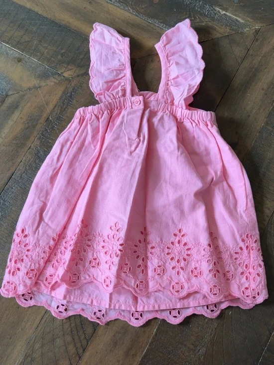 GAP Baby Pink Eyelet Ruffle-Strap Sundress NWOT - Picture 2 of 2